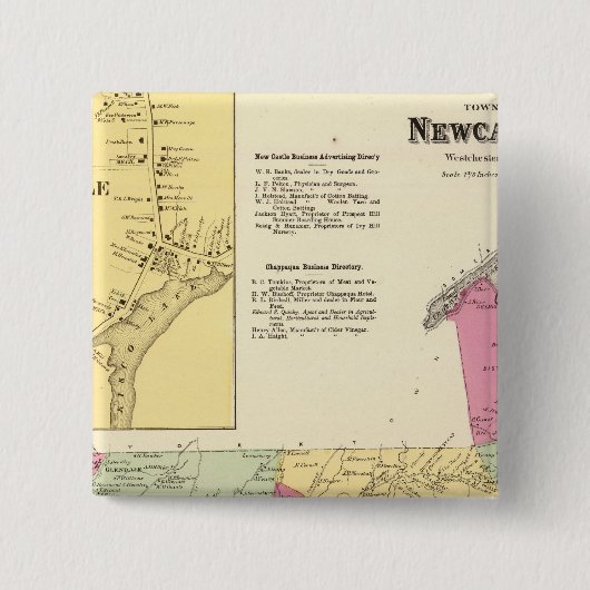 Newcastle, Town Vierkante Button 5,1 Cm (Voorkant)