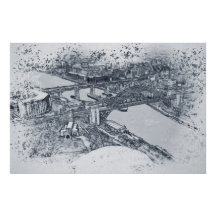 Newcastle Tyne Bridge Artistieke Schets