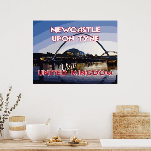 Newcastle Upon Tyne, Bezoek UK... Poster (Keuken)