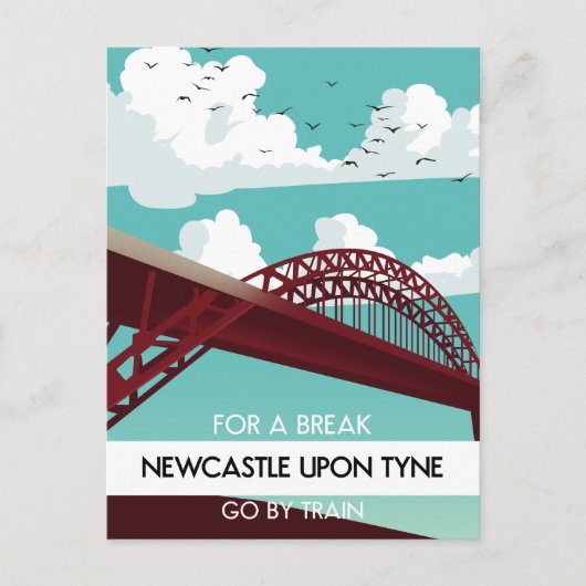 Newcastle upon Tyne bridge poster. Briefkaart (Voorkant)