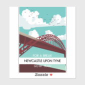 Newcastle upon Tyne bridge poster. Sticker (Vel)