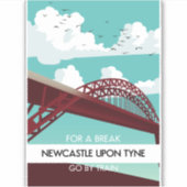 Newcastle upon Tyne bridge poster. Sticker (Voorkant)