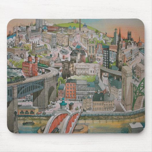 Newcastle upon Tyne door de jaren Mousepad Muismat (Voorkant)