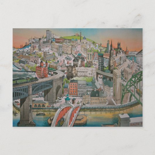 Newcastle upon Tyne door het Briefkaart Jaren (Voorkant)