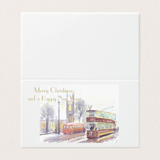 Newcastle upon Tyne H klasse tram Kerstkaarten Kaart (Buitenkant ongevouwen)