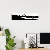 Newcastle upon Tyne Panoramic Silhouette Poster (Thuiskantoor)