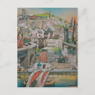 Newcastle upon Tyne through Years Post Card Briefkaart