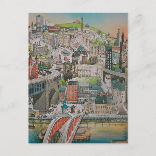 Newcastle upon Tyne through Years Post Card Briefkaart (Voorkant)