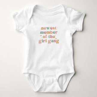 Newest Member of the Girl Gang Cute Boho Baby Girl Romper