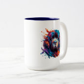 Newf Head Paint Splatter Mok Home of Reizen (Voorkant rechts)