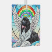 Newf Landseer Angel onder Rainbow Glass Ornament (Voorkant Rechts)