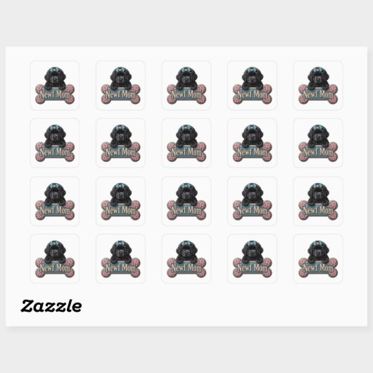 Newf Moeder Bot Vierkante Sticker (Vel)