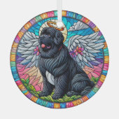 Newfie Angel Kleurrijke Glas in lood Style Ornamen Glas Ornament (Voorkant)