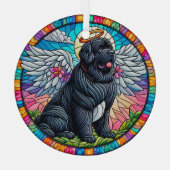 Newfie Angel Kleurrijke Glas in lood Style Ornamen Glas Ornament (Achterkant)