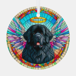 Newfie Angel Kleurrijke Glas in lood Style Ornamen Ornament