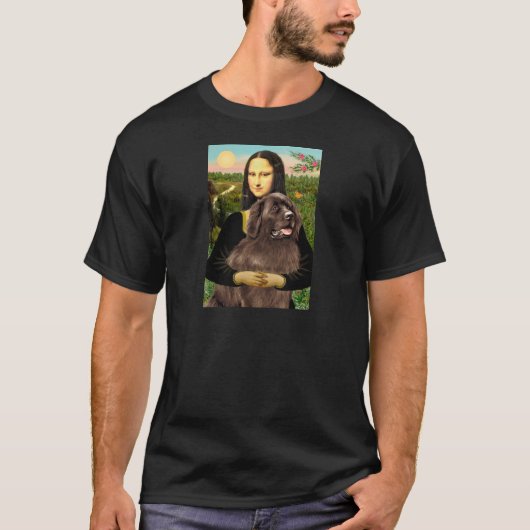 Newfie (bruin) - Mona Lisa T-shirt (Voorkant)
