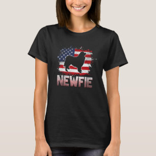 Newfie Dog USA Flag Newfoundland 1 T-shirt