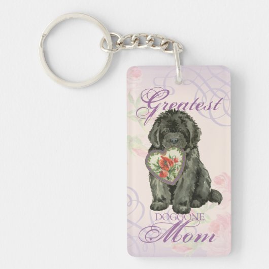 Newfie Heart mama Sleutelhanger (Voorkant)