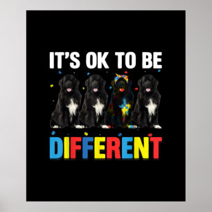 Newfie   Het is oké om anders te zijn   Funny Newf Poster
