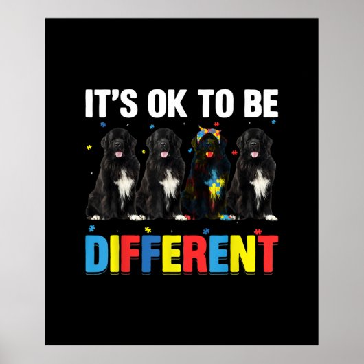 Newfie | Het is oké om anders te zijn | Funny Newf Poster (Voorkant)