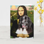 Newfie (Landseer3) - Mona Lisa Kaart (Gele Bloem)