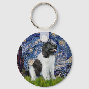 Newfie Landseer - Sterrennacht Sleutelhanger