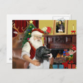 Newfie Landseer van de Kerstman Feestdagenkaart (Voorkant / Achterkant)