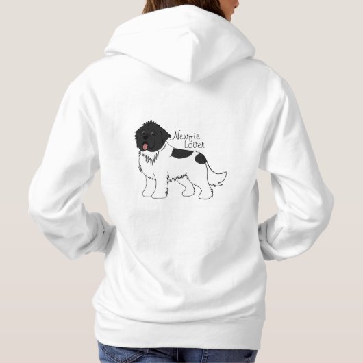 "Newfie Lover" Womens Landseer Newfoundland Hoodie (Achterkant)