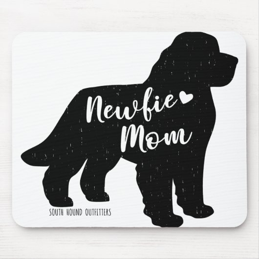 Newfie Mam, Newfoundland Dog Silhouette Muismat (Voorkant)