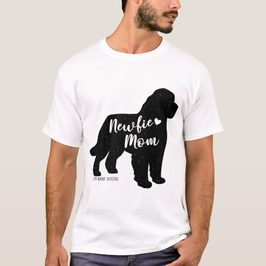 Newfie Mam, Newfoundland Dog Silhouette T-shirt (Voorkant)