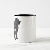 Newfie Mam, Newfoundland Dog Silhouette Tweekleurige Koffiemok (Center)