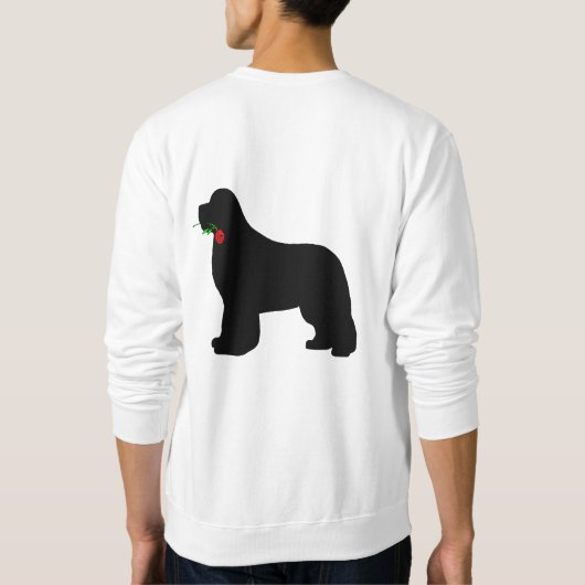 Newfie met Roos Sweatshirt (Achterkant)