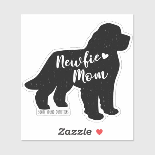 Newfie Moeder, Newfoundland Custom-Cut Vinyl Stick Sticker (Vel)