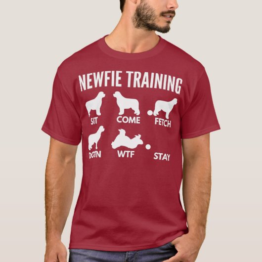 Newfie-training - Newfoundland Dog Tricks T-shirt (Voorkant)