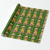 Newfloundland Dog Holiday Green met kerstmis Cadeaupapier (Uitgerold)