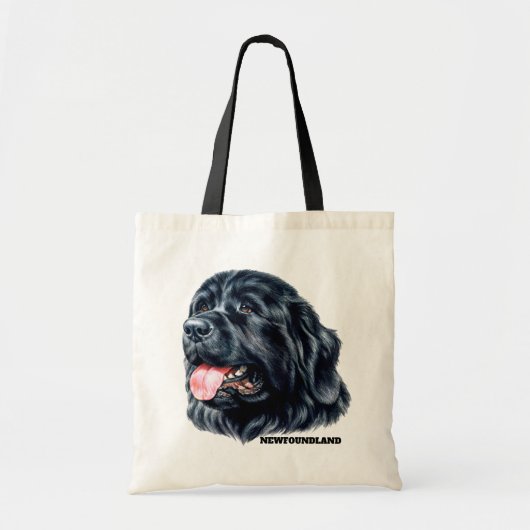 Newfound Dog Portrait Art Face Tote Bag (Voorkant)