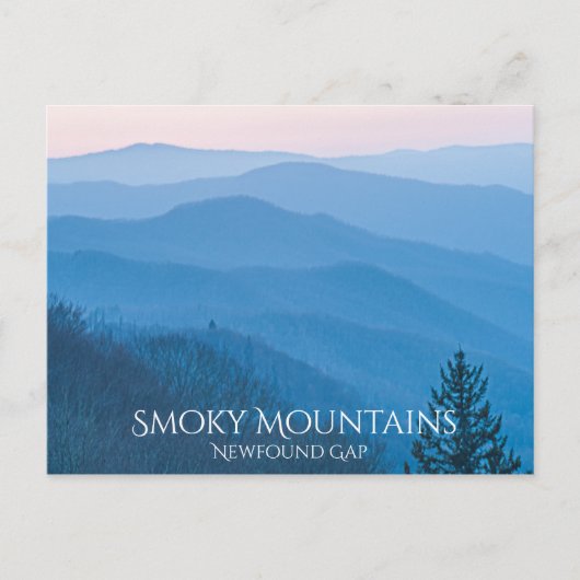 Newfound Gap Smoky Mountain Sunrise Foto Briefkaart (Voorkant)