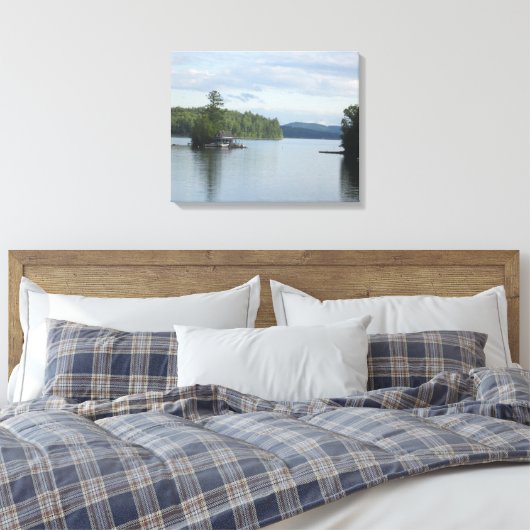Newfound Lake Canvas Afdruk (Insitu (Slaapkamer))