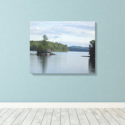 Newfound Lake Canvas Afdruk (Insitu (Houten vloer))