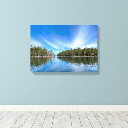 Newfound Lake - Clear Blue Day Canvas Afdruk (Insitu (Houten vloer))