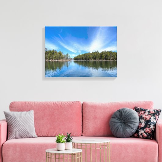 Newfound Lake - Clear Blue Day Canvas Afdruk (Insitu (Woonkamer))