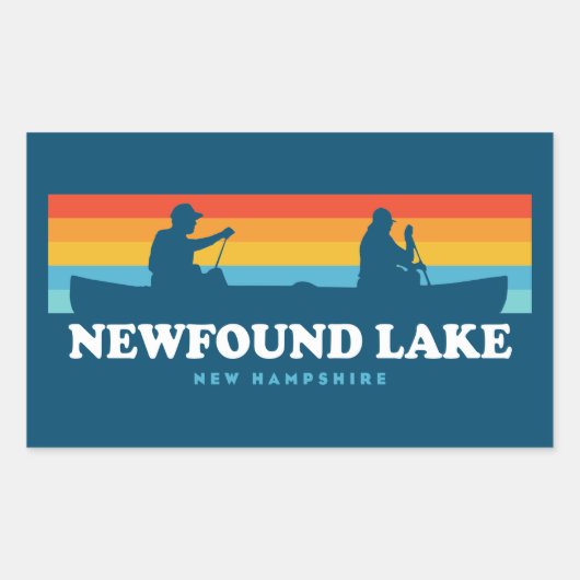 Newfound Lake New Hampshire Canoe Rechthoekige Sticker (Voorkant)