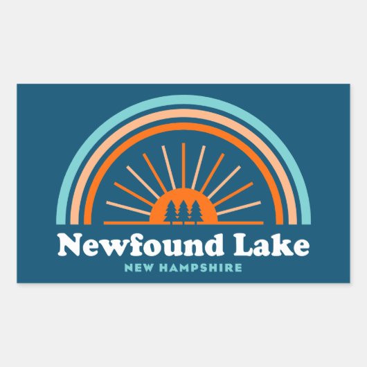 Newfound Lake New Hampshire Rainbow Rechthoekige Sticker (Voorkant)