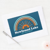 Newfound Lake New Hampshire Rainbow Rechthoekige Sticker (Envelop)