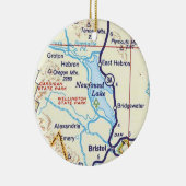 Newfound Lake, NH Kaart Kerst Ornament (Rechts)