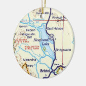 Newfound Lake, NH Kaart Kerst Ornament (Links)
