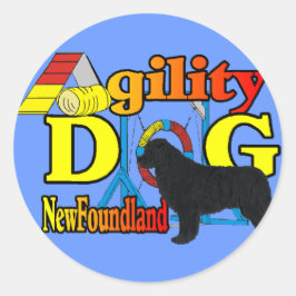 Newfoundland_Agility Gifts Ronde Sticker