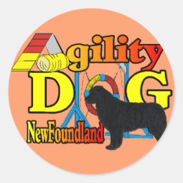 Newfoundland_Agility Gifts Ronde Sticker