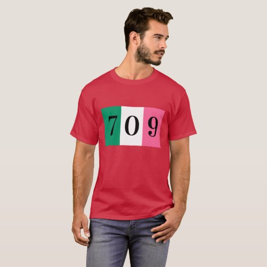 Newfoundland and labrabor T-shirt 709 (Voorkant volledig)