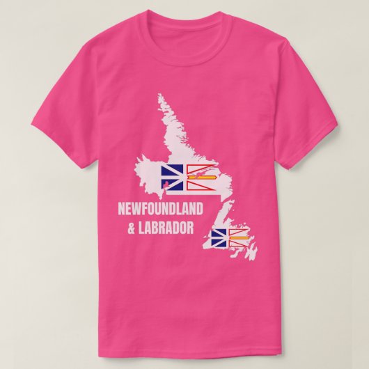 Newfoundland and Labrador Flag Map NL Canada T-shirt (Design voorkant)